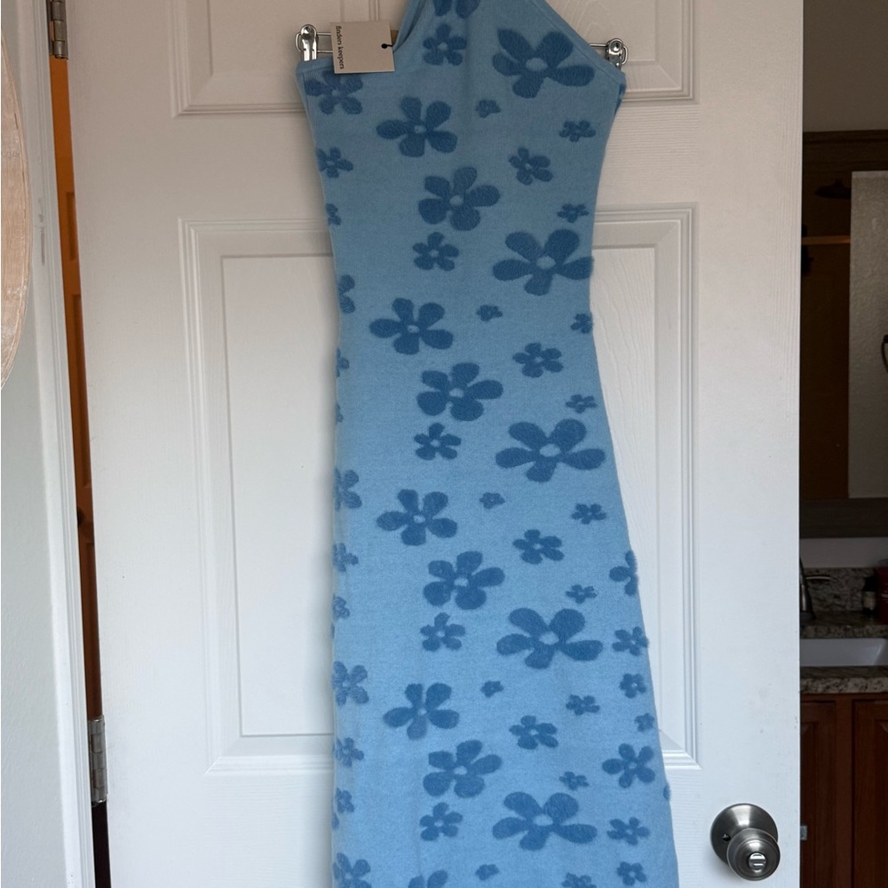 Hello Molly Blue Floral Halter Neck Dress - Picture 4 of 4